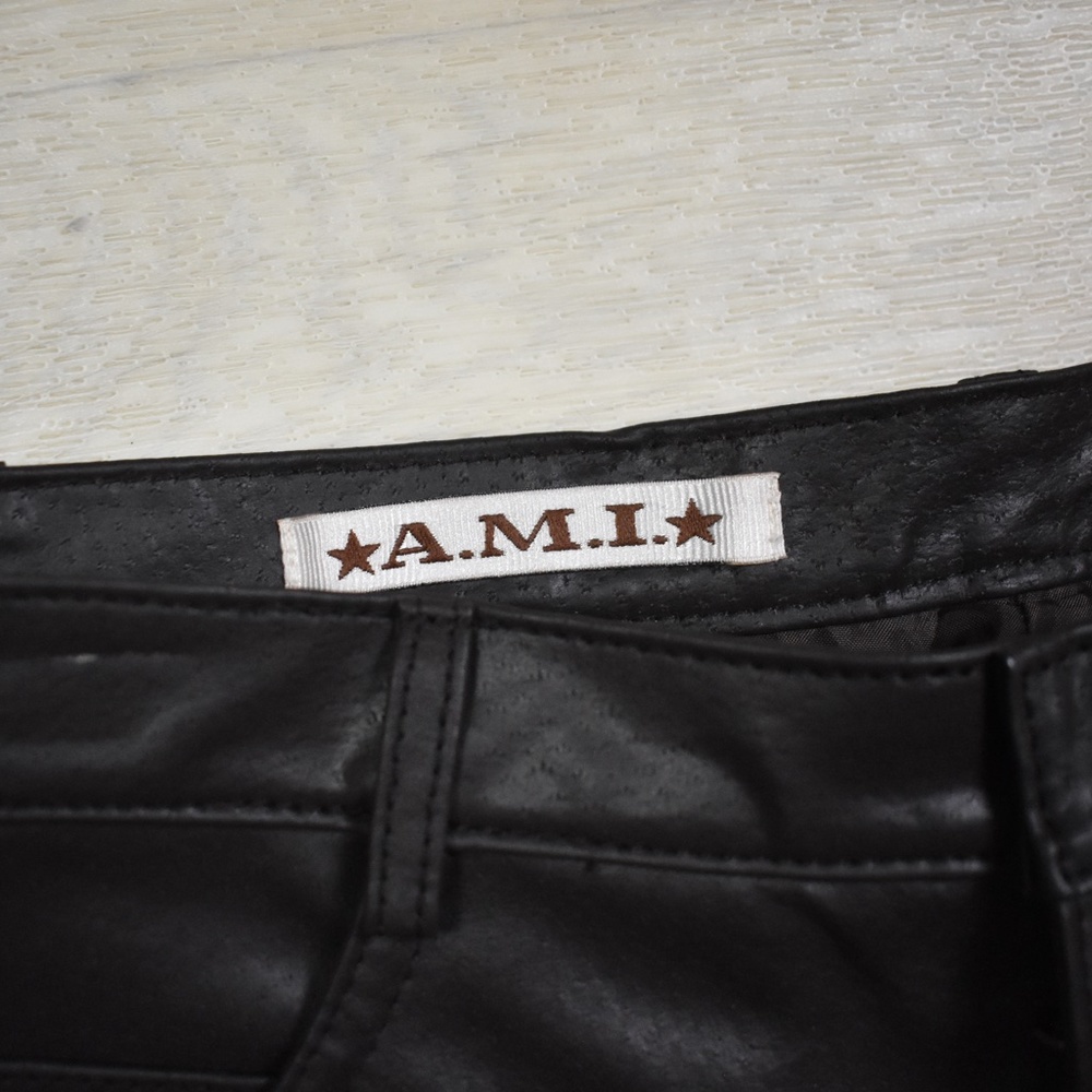 SOLD Y2K Deadstock A.M.I. Brown 100% Leather Pants Size 4 NOS NWT VTG - Picture 6 of 7